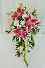 Stargazer Cascade Bouquet from local Myrtle Beach florist, Bright & Beautiful Flowers
