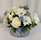 Sweet Blue Sentiments from local Myrtle Beach florist, Bright & Beautiful Flowers