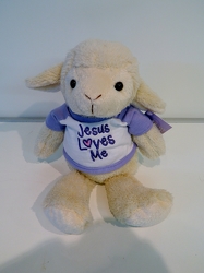 Jesus Loves me Lamb from local Myrtle Beach florist, Bright & Beautiful Flowers