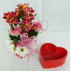 Hearts and Flowers from local Myrtle Beach florist, Bright & Beautiful Flowers