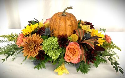 Autumn Centerpiece from local Myrtle Beach florist, Bright & Beautiful Flowers