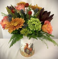 Rooster Pitcher from local Myrtle Beach florist, Bright & Beautiful Flowers