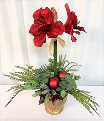 Seasonal Silk Amaryllis from local Myrtle Beach florist, Bright & Beautiful Flowers