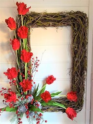 Merry Tulips Silk Frame from local Myrtle Beach florist, Bright & Beautiful Flowers