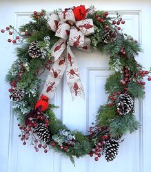 Christmas wreath #16 from local Myrtle Beach florist, Bright & Beautiful Flowers
