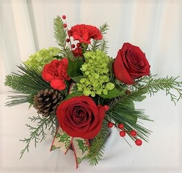 Christmas Cube from local Myrtle Beach florist, Bright & Beautiful Flowers