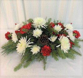Holiday Centerpiece from local Myrtle Beach florist, Bright & Beautiful Flowers