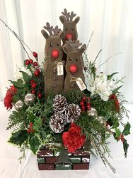 Three Merry Reindeer from local Myrtle Beach florist, Bright & Beautiful Flowers