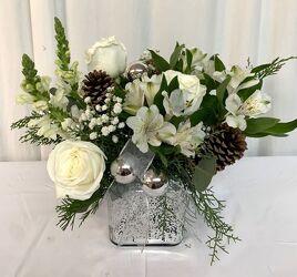 Snowy Blooms Cubed from local Myrtle Beach florist, Bright & Beautiful Flowers