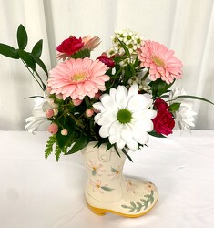 Boot's in Bloom from local Myrtle Beach florist, Bright & Beautiful Flowers