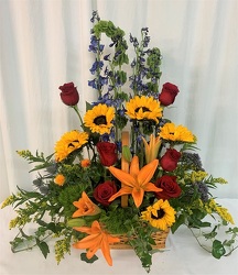 Autumnal Celebration of Life from local Myrtle Beach florist, Bright & Beautiful Flowers