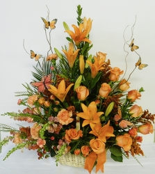 Butterfly Garden Basket from local Myrtle Beach florist, Bright & Beautiful Flowers