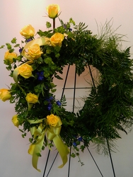 Best Friends Wreath from local Myrtle Beach florist, Bright & Beautiful Flowers