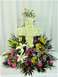 Resurrection Cross from local Myrtle Beach florist, Bright & Beautiful Flowers