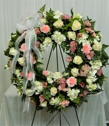 Fair Lady Wreath from local Myrtle Beach florist, Bright & Beautiful Flowers