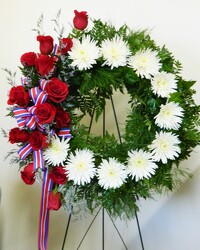 Patriot Wreath from local Myrtle Beach florist, Bright & Beautiful Flowers