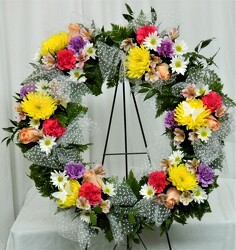 Gentle Thoughts Wreath from local Myrtle Beach florist, Bright & Beautiful Flowers