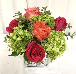 Modern Rose Cube from local Myrtle Beach florist, Bright & Beautiful Flowers