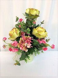 Silk Peony and Hydrangea Arrangement from local Myrtle Beach florist, Bright & Beautiful Flowers