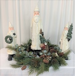  Seasonal Santa Trio *Silk Botanicals* from local Myrtle Beach florist, Bright & Beautiful Flowers