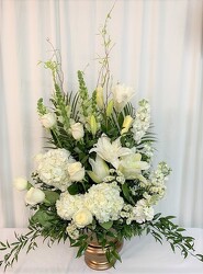 White Memorial Garden from local Myrtle Beach florist, Bright & Beautiful Flowers