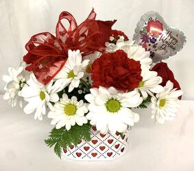 Hearts and Flowers from local Myrtle Beach florist, Bright & Beautiful Flowers
